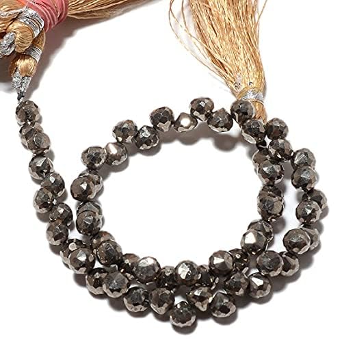 Perles pyrite oignon 6mm sur fil pour atelier diy de colliers bohèmes