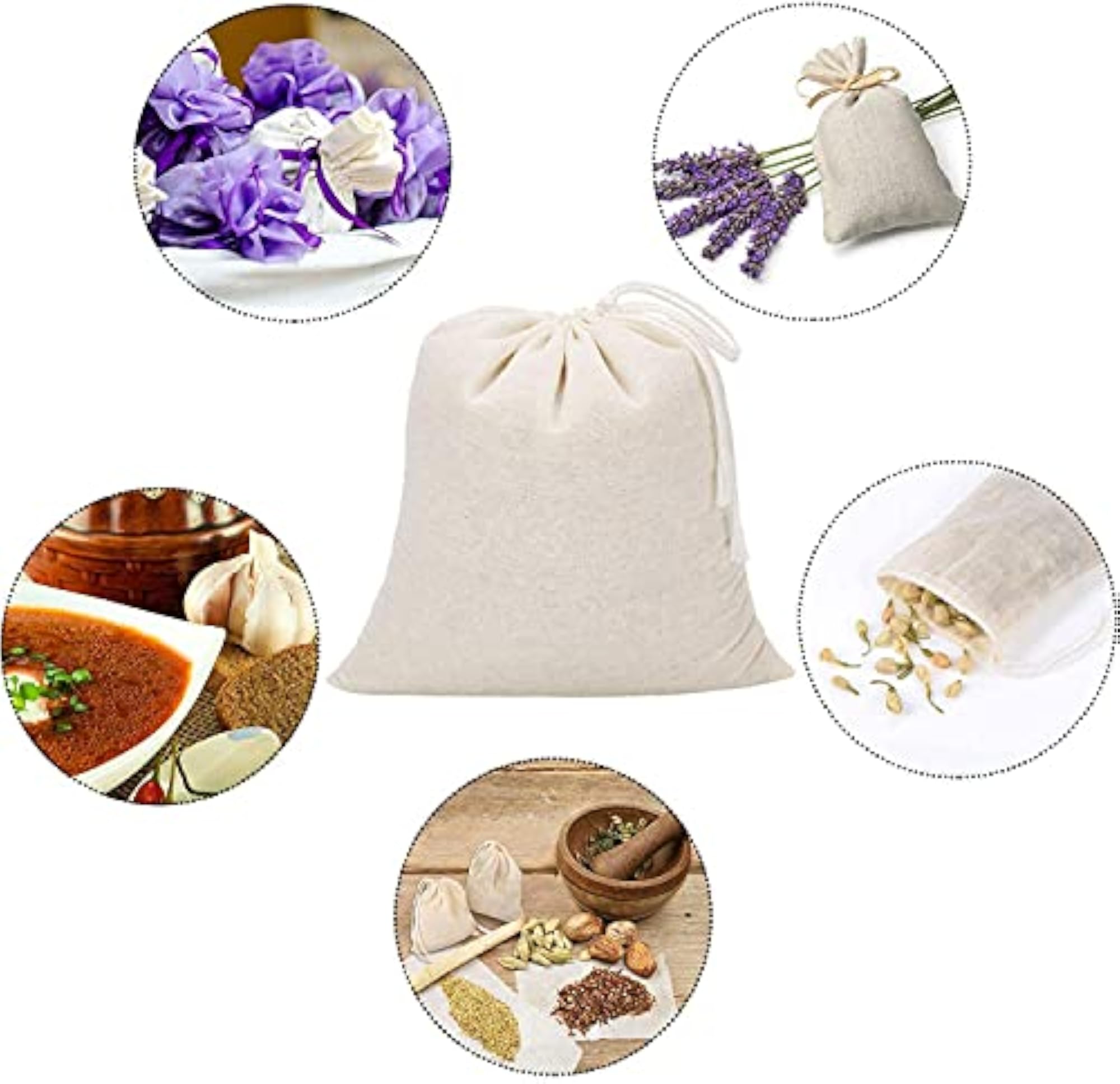 Cotton Drawstring Bags for Wedding Party and Gifts