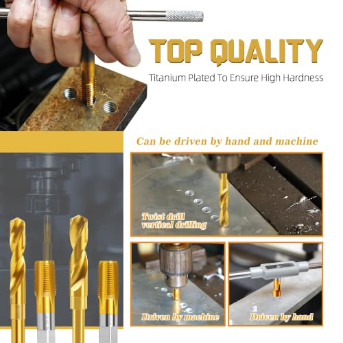 Image of 1 /2-14 NPT Pipe Tap and 23 /32 inch Drill Set,M2 HSS Hand Threading Plumbing Tap