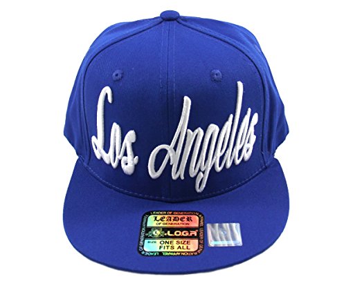 Los Angeles Script Flat Bill Snapback Cap (Royal)