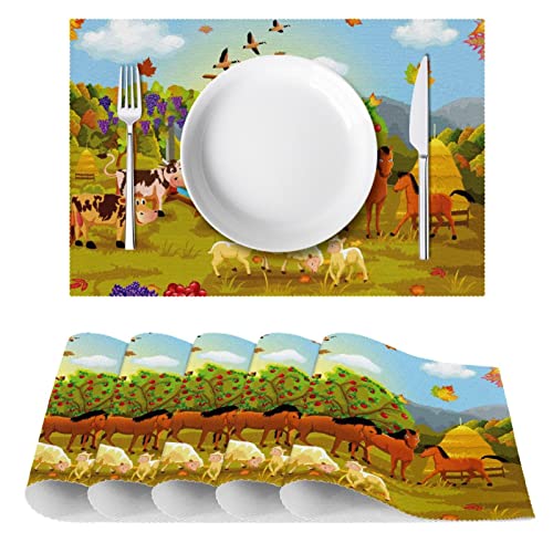 Set de table animaux de la ferme résistant chaleur table à manger antidérapant - 3