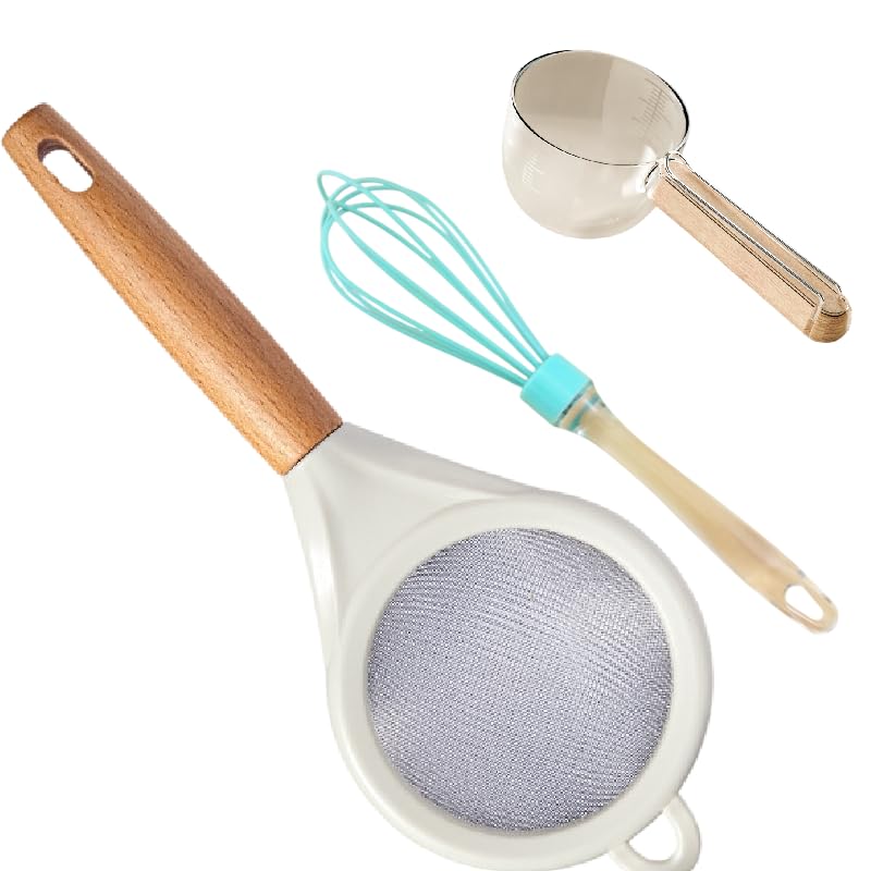 Colador de cocina, colador de acero inoxidable, para pasta, harina (A azul claro)