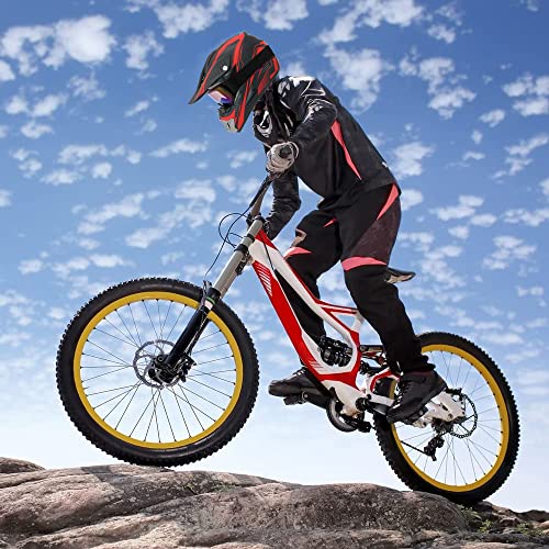 Motocross Helmet,Adult &Youth Trend Full Face Helmet,Atv Motorcycle Helmet,Dirt Bike Downhill Off-Road Mountain Bike Helmet,Dot Certified,4-Piece Set (Red, M) #TOP2