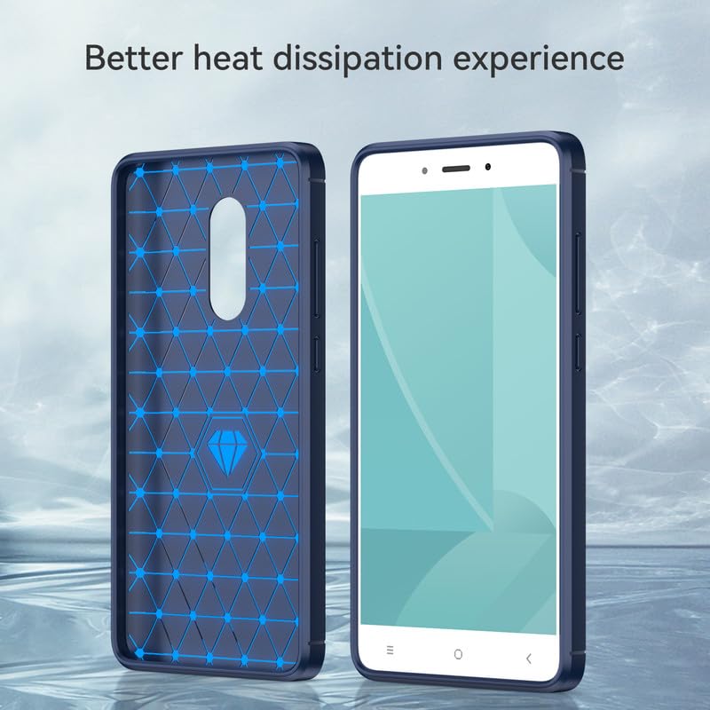 Image of Hybrid Carbon Fiber Back Case for Mi Redmi Note 4 / Note 4X (Blue)