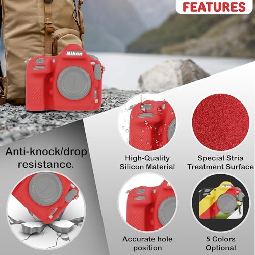 Funda de silicona para cámara Nikon D850 roja miniatura 2