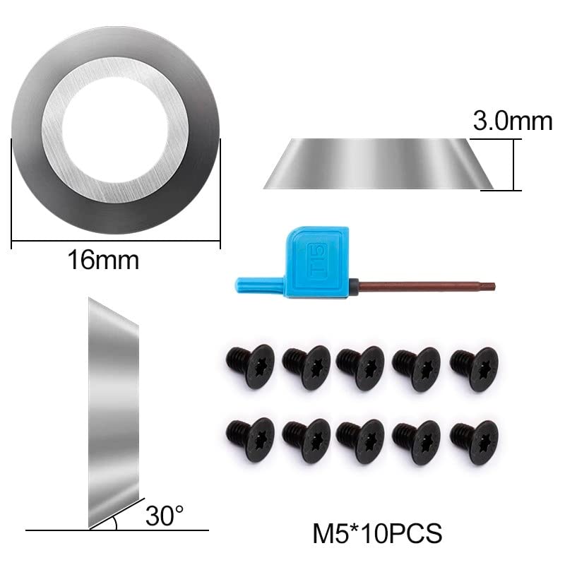 10 piezas Fresas redondas de carburo 16mm para torneado de madera miniatura 2