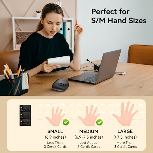 Tecknet Rechargeable Ergonomic Mouse, 2.4G Wireless Vertical Mouse 5-Level Adjustable 2400 Dpi, Ergo Mouse For Laptop/Pc/Desktop, Compatible With Mac/Windows/Linux #TOP2