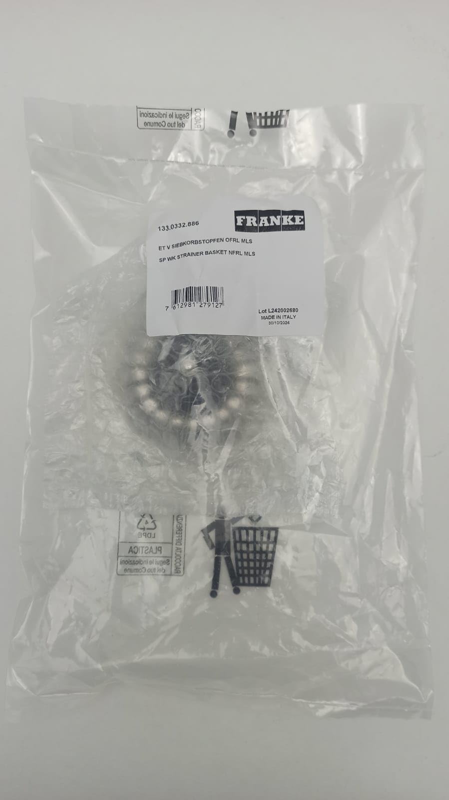 Franke 133.0332.886 - Cestello con guarnizione Ø 47 mm, 20 fessure