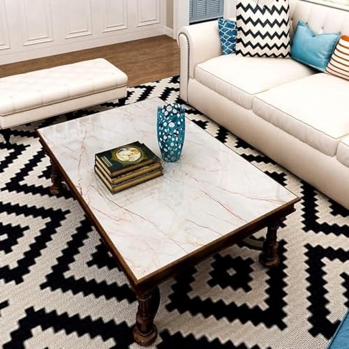Image of Kitchen Cabinets Marble Wallpaper Roll for Home & Kitchen Decor - Oil Proof Waterproof Self Adhesive Wall Paper Sticker for Floor Tiles, Countertop, Cupboard, Drawer (60 * 200 cm) (Cream, 1)