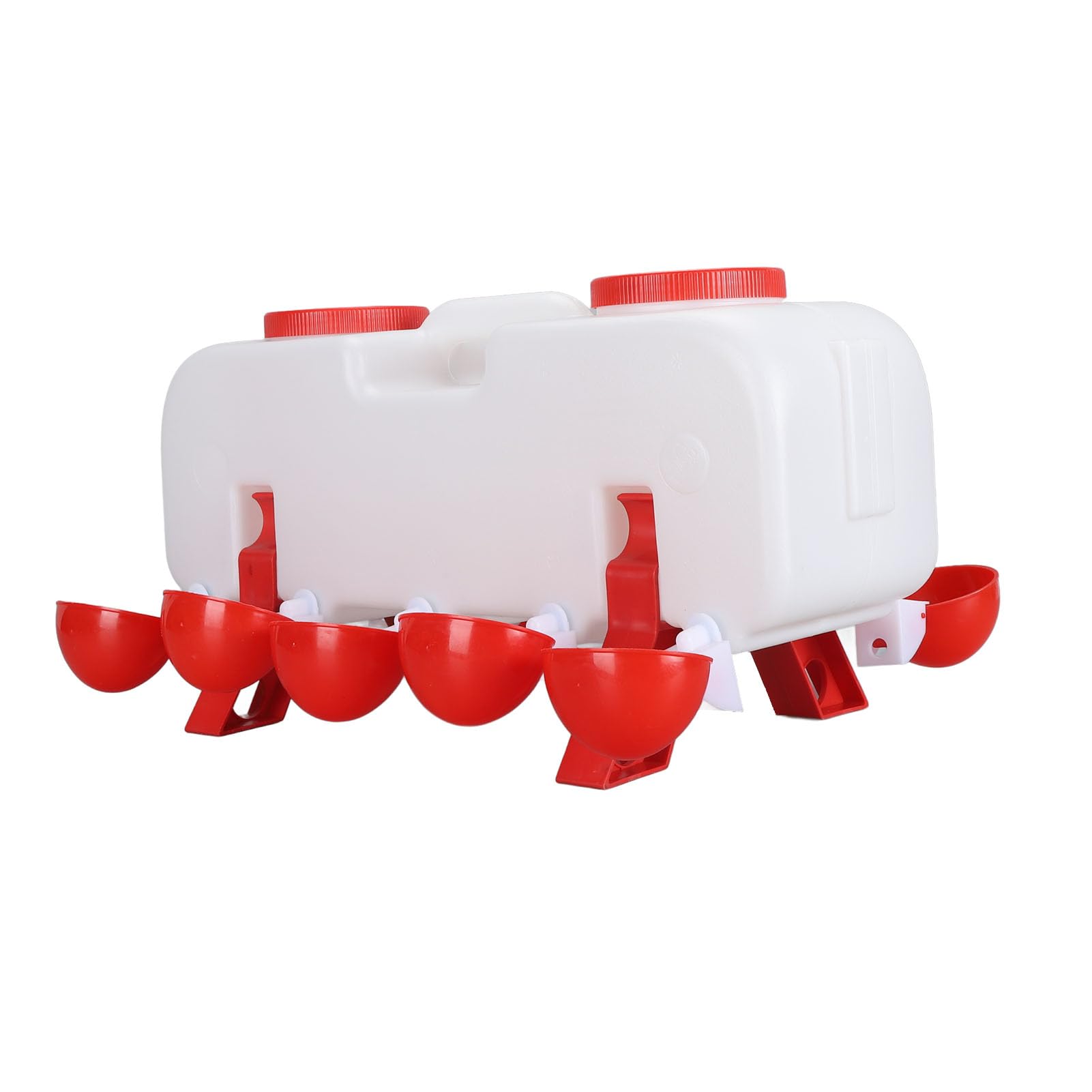 Abbeveratoio per polli di grande capacità da 10 litri, mangiatoia per pollame con 10 tazze d'acqua, distributore automatico di acqua con riempimento dall'alto per oca anatra, (Semiautomatico)