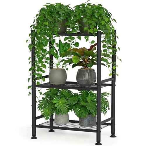 Yutrchey 3-Tier Plant Stand Indoor, Metal Outdoor Plant Stands for Patio, Space Saver,...
