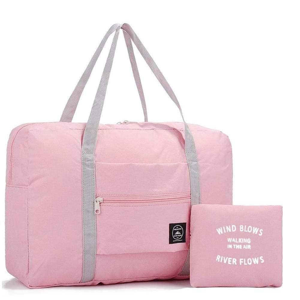 Folding Fabric Travel Bags Foldable Reusable Large Carry Tote Bag & Waterproof Shoulder Hand Duffel Bag Wind Blows Foldable Luggage Bag Wind Luggage Bag (Color May Vary)-image-11