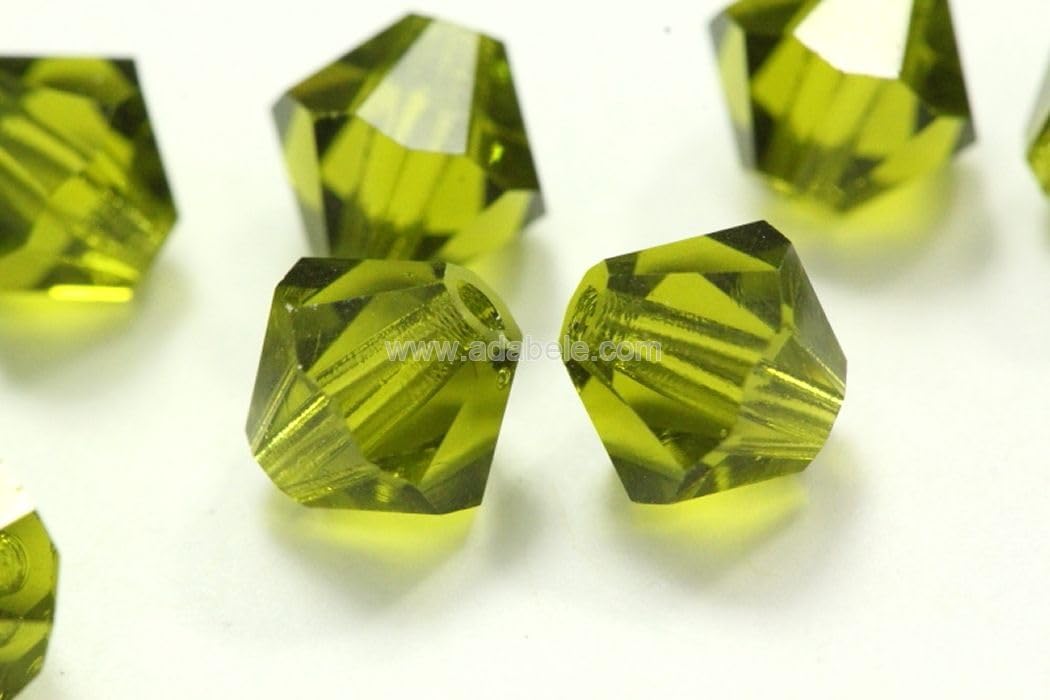200pcs Authentic Preciosa 3mm (0.12 Inch) Small Faceted Bicone Crystal Loose Beads Olivine Green Compatible with Swarovski Elements Crystals for Jewelry Making Pre-B319 - Image 3