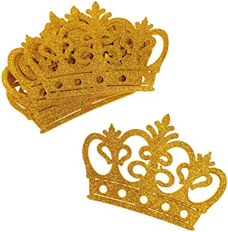Homeford Glitter Foam Royal Crown Cut-Outs, 4-3/4-Inch, 10-Count (Gold)