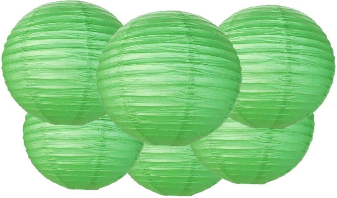 Paper Lanterns Mix Color Packs of 6 Round Paper Lanterns Lampshade (All Ivory/Cream, 12" (30 Cm)) — view 44