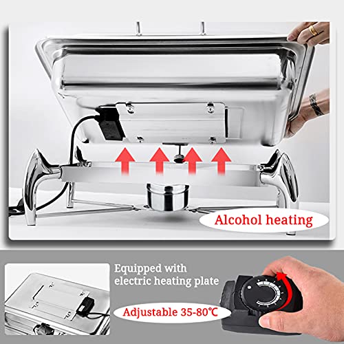 LYUQIU Buffetwärmer, Speisenwärmer Edelstahl Elektrisch 220V/400W, Speisenwärmer Warmhaltebehälter für Partys Buffets… – Bild 4