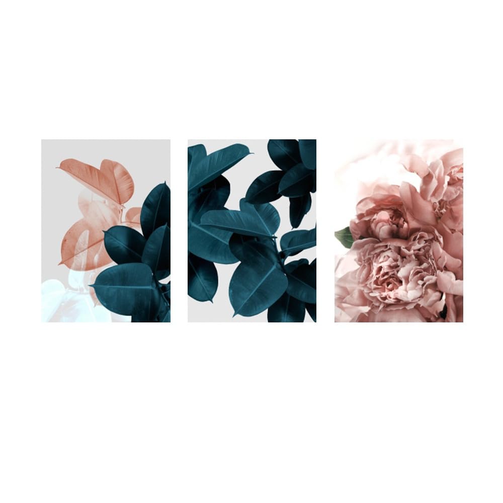 SOBMQ Poster-Abstract Wall Pictures Leaf Picture Nordic Poster Floral Wall Art Canvas Painting Botanical Posters and Prints for Living Room Decoration-50 * 70cm-3PCS (No Frame)