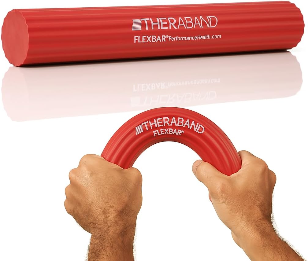 THERABAND FlexBar Resistance Bar – Pain Relief for Tennis Elbow and Golfer’s Elbow – 12 Inch Durable Flex Bar for Strength and Grip – Portable and Easy to Use