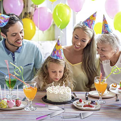 2 Pieces Cake Slicer Cutter Multi Function Stainless Steel Cake Spatula Stainless Steel Cake Server Set For Cakes Pie Desserts Pizza (Pink Purple) #TOP5