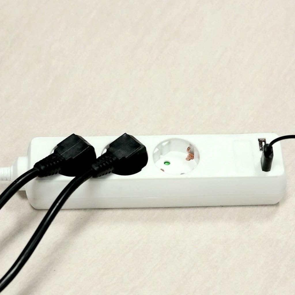 3 Ways Extension Sockets - USB - IP20 - Weiß - 5 m wire