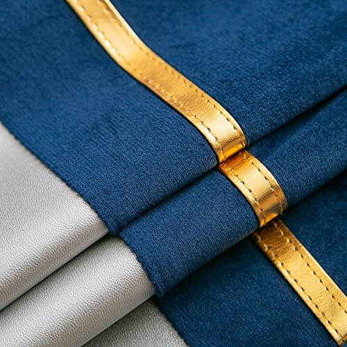 Serento Cushion Covers 30 x 50 cm Navy Blue Gold Striped Patchwork Velvet Case Luxury Modern Rectangle Throw Pillow Cover Decorative Lumber for Bedroom Living Room Cases Bed Sofa Car 12 × 20 Inches - Cosy Home Interiors Serento Cushion Covers 30 x 50 cm Navy Blue Gold Striped Patchwork Velvet Case Luxury Modern Rectangle Throw Pillow Cover Decorative Lumber for Bedroom Living Room Cases Bed Sofa Car 12 × 20 Inches - Image 6