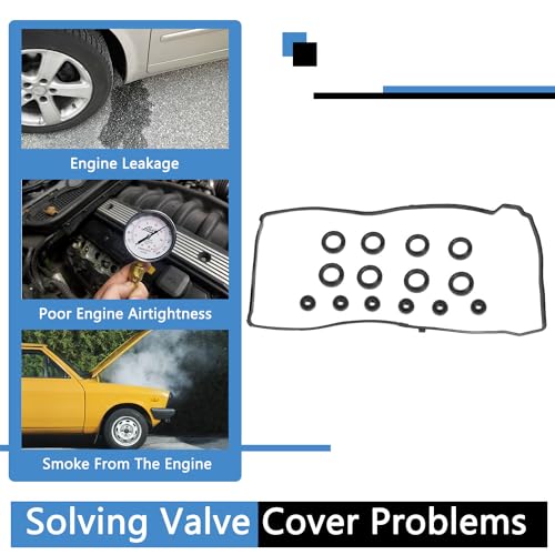 Image of Valve Cover Gasket Set Replacement for Honda Acura 2.0L 2.3L 2.4L | Replaces VS50614R, 12341-R40-A00 (2002-2015)