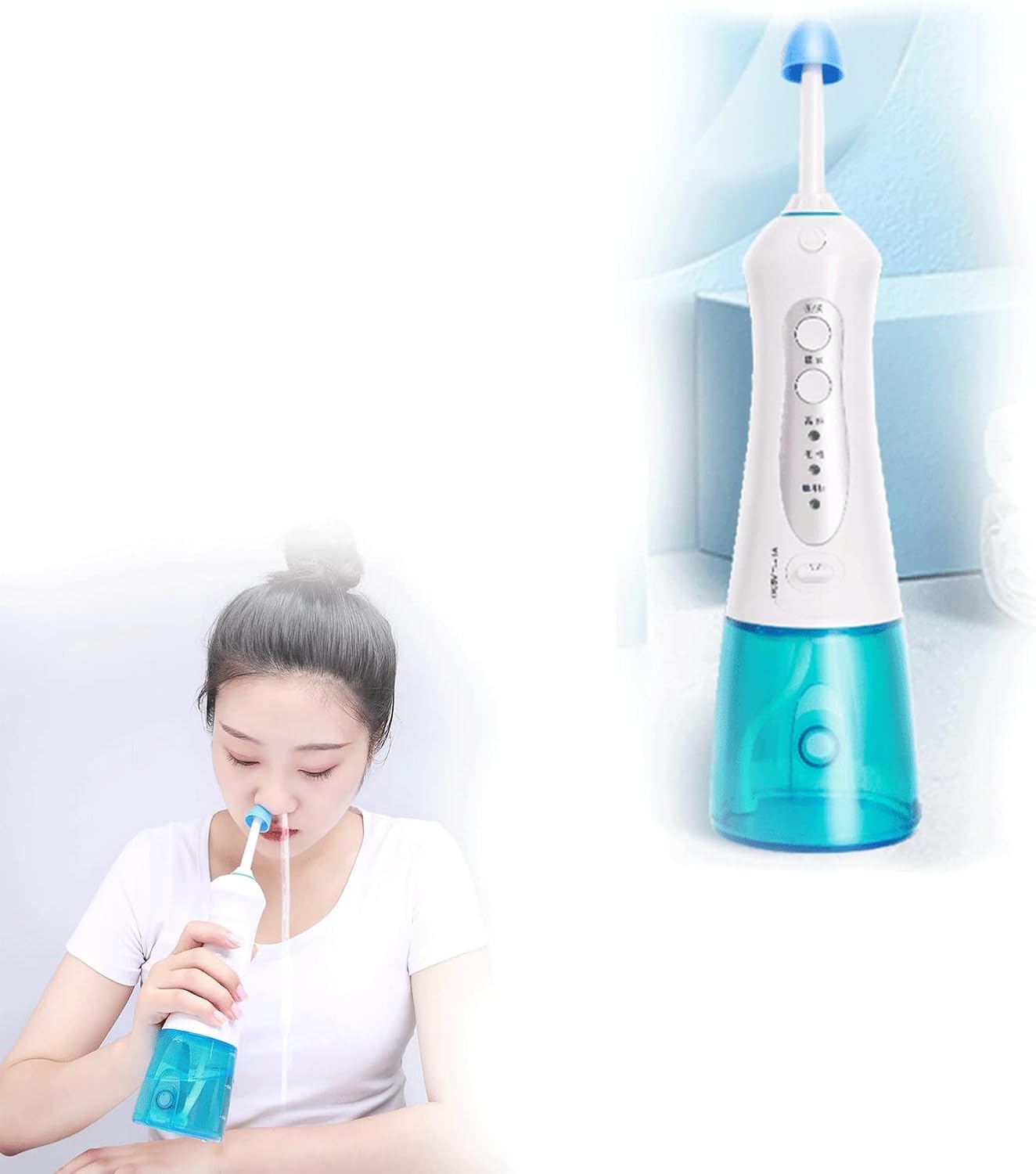 Electric Neti Pot, Portable Nasal Cleaner Sinus Rinse Kit 3Speed