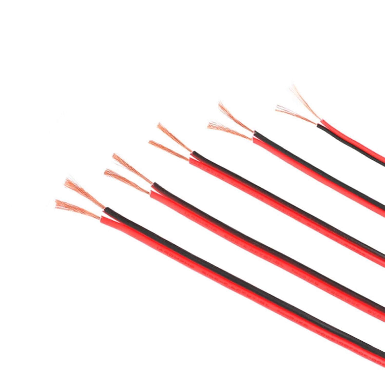 Multi-Conductor Cable Outdoor Landscape Wire, 1 Meter 2Pin Red Black LED Extend Cord Electrical Copper Insulated Rubber Cable for Car Audio Cable Speaker Wire(2X0.3 1 Meter)