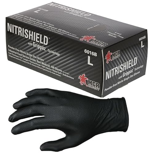 ForPro Professional Collection Disposable Nitrile Gloves, Chemical Resistant, Powder-Free, Latex-Free, Non-Sterile, Food Safe, 4 Mil, Black, Medium, 100-Count