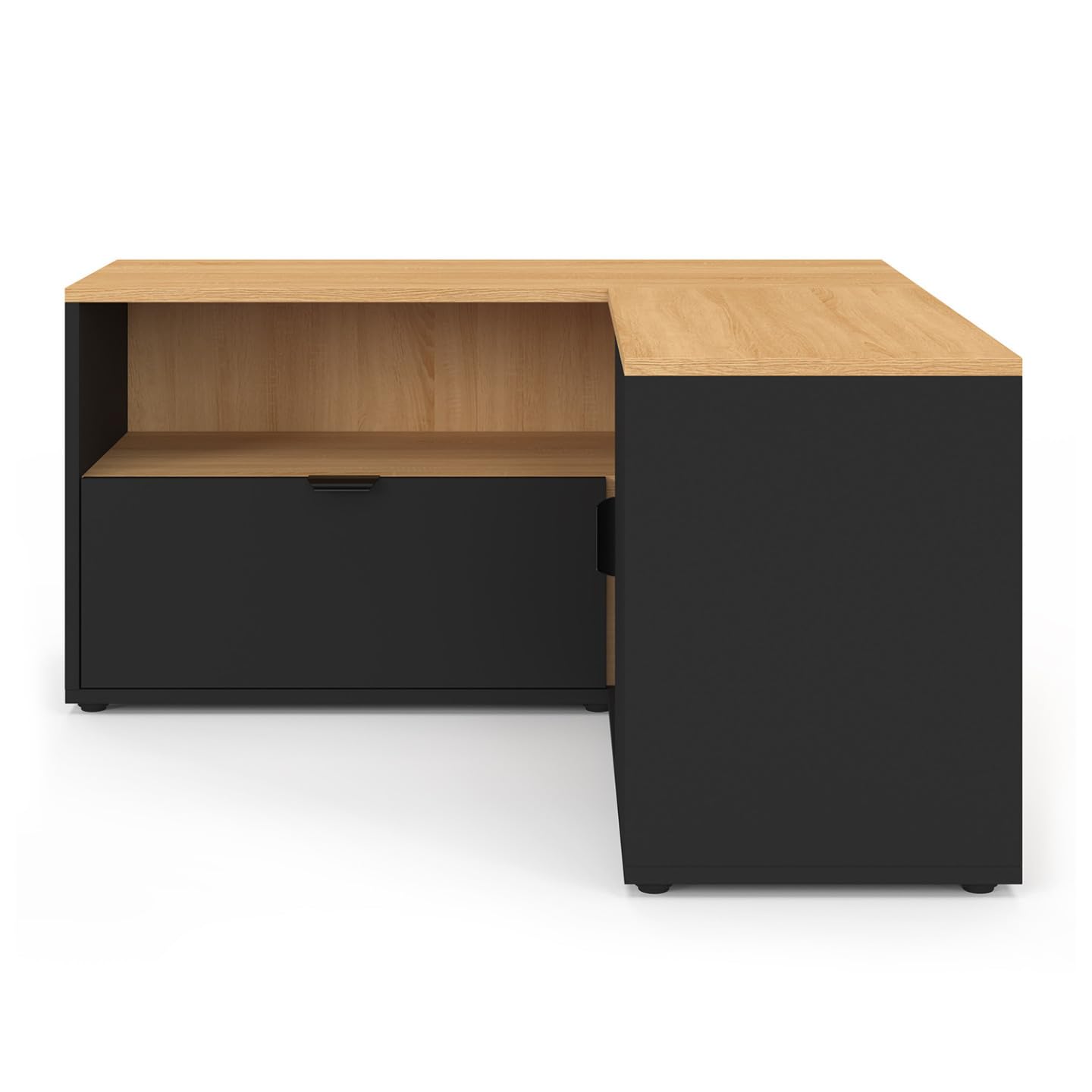 IDMarket - Mobile TV angolare BALTAZAR 90 x 90 cm in faggio e nero