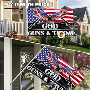 Tump Flag 3x5 Outdoor God Guns and Tump Flag 150D Premium Polyester Tump US American Patriotic Eagle Flags with Brass Grommets for Outdoor Indoor Room Wall Tump Flag 3×5 Outdoor God Guns and Tump Flag 150D Premium Polyester Tump US American Patriotic Eagle Flags with Brass Grommets for Outdoor Indoor Room Wall