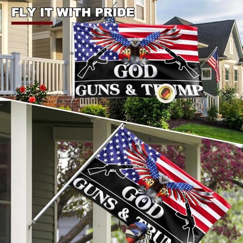 Tump-Flag-3×5-Outdoor-God-Guns-and-Tump-Flag-150D-Premium-Polyester-Tump-US-American-Patriotic-Eagle-Flags-with-Brass-Grommets-for-Outdoor-Indoor-Room-Wall Tump Flag 3×5 Outdoor God Guns and Tump Flag 150D Premium Polyester Tump US American Patriotic Eagle Flags with Brass Grommets for Outdoor Indoor Room Wall