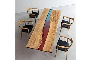 CT Epoxy River Live Edge Dining Table for 8