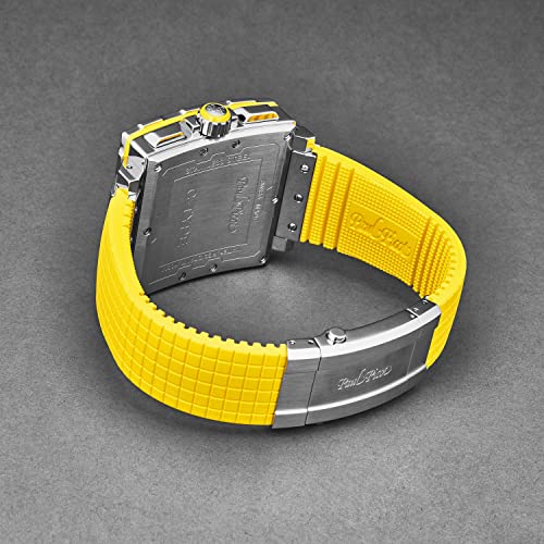 Paul Picot Men's 'C-Type' Chronograph Black Dial Yellow Rubber Strap Automatic Watch P0830.SG.5601.33013