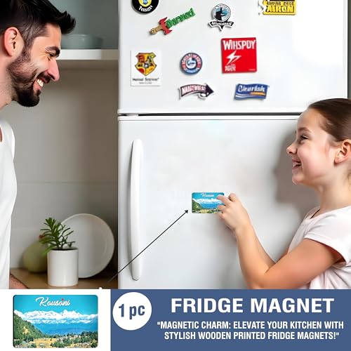Image of Elegant Fridge Magnet with Themes |Rectangular Size Refrigerator Magnet with Magnetic Rubber Back | Pack of 1, 8.6cm X 5.4cm (Kausani)
