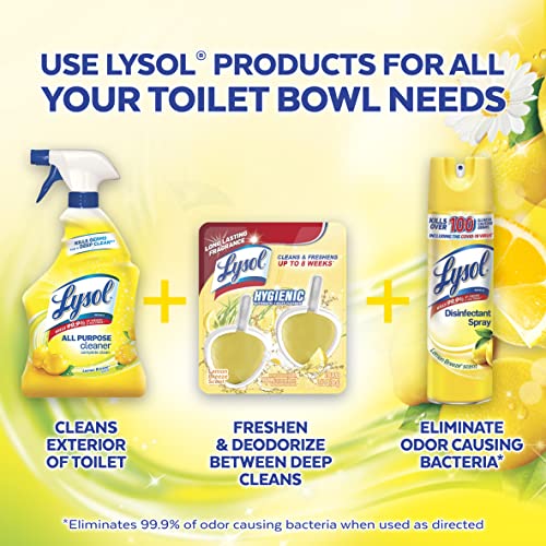 Image of Lysol Automatic In-The-Bowl Toilet Cleaner, Cleans and Freshens Toilet Bowl, Lemon Breeze Scent (Pack of 2)