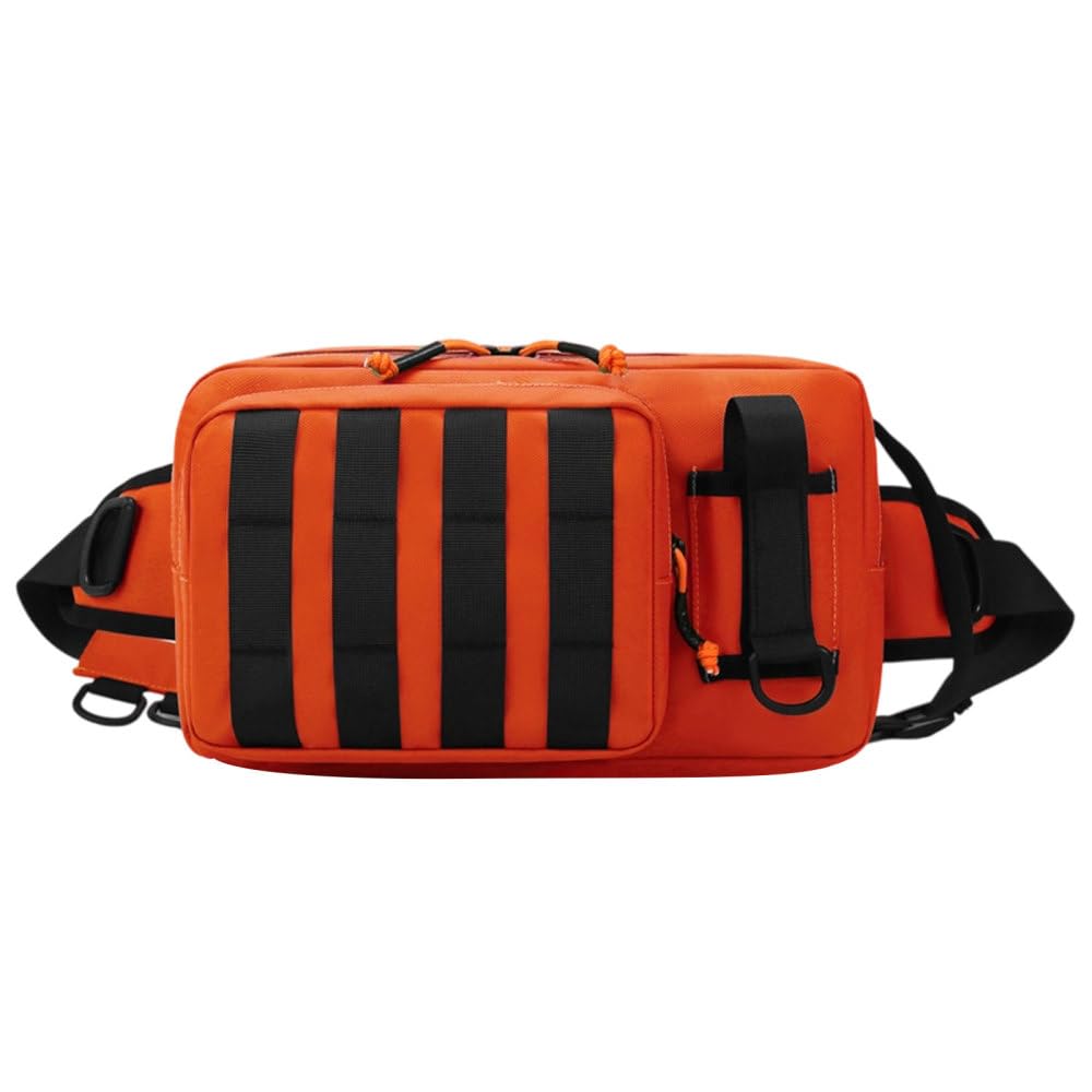 BDKMMS Fishing Tackle Bag, Waterproof Tackle Sling Pack with Adjustable Strap Multi-Functional Fishing Waist Pack for Outdoor Anglers
