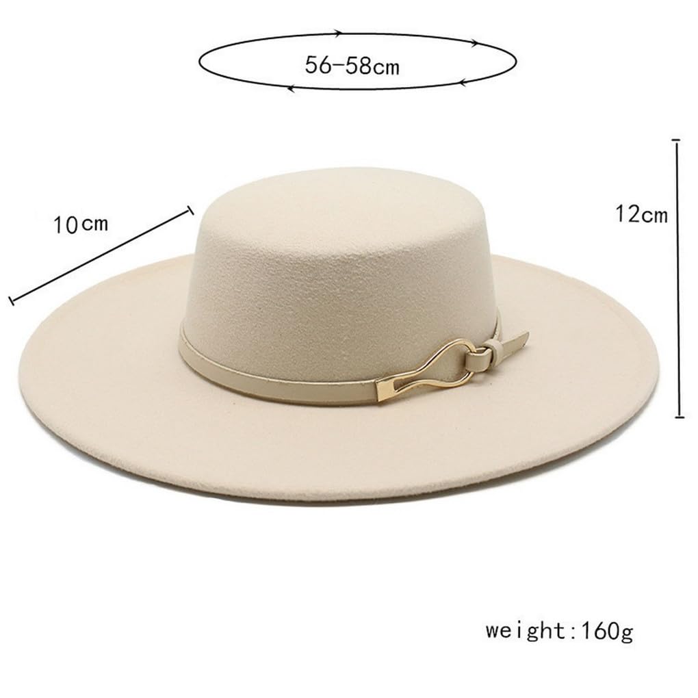 Fedora da Donna Berretti di Lusso Cappelli da Sposa per Donna 56-60 Cm Tesa Piatta 10 Cm Cappello Panama Femminile con Cintura Ad Anelli