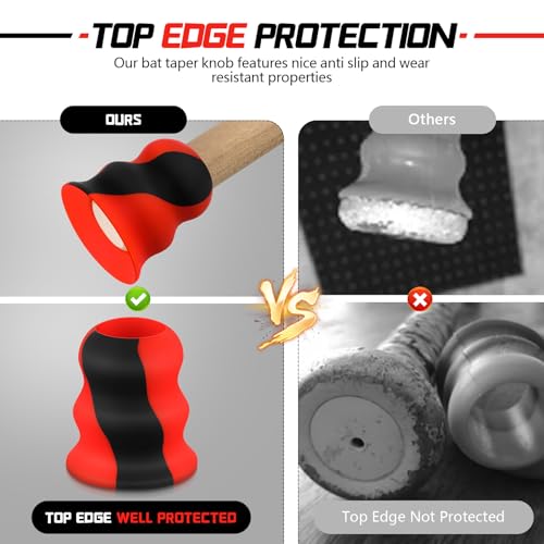 Pomos cónicos de murciélago Gemscream con bandas absorbentes 4