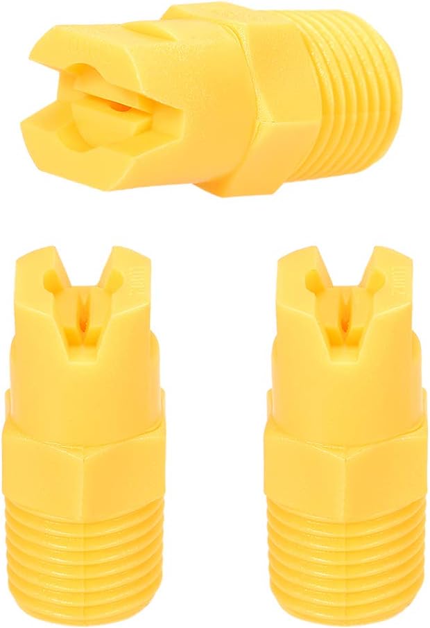 Flat Fan Spray Tip, 1/4BSPT Male Thread PP Nozzle, 3 Pcs (110 Degree, 0.91mm Orifice Diameter)