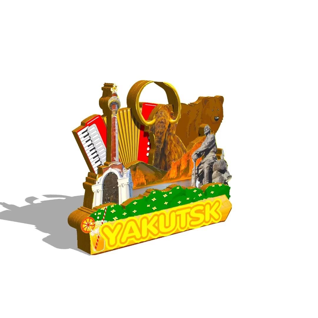 Magnete Frigorifero Vladivostok Russia In Legno 3D, Souvenir Di Viaggio Artigianale