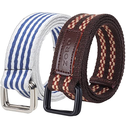 Image of ZORO Cotton Woven Fabric Belt for Men | M01-CB01 | Pack of 2