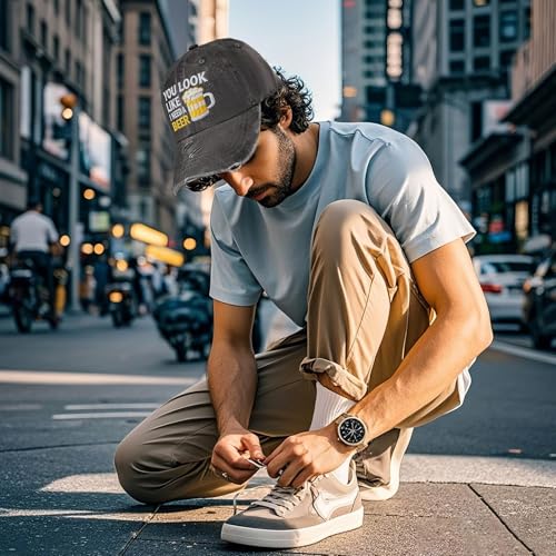 Image of Your Dad is My Cardio Hat for Womens Washed Distressed Baseball Cap Funny Washed Dad Hat Fitted