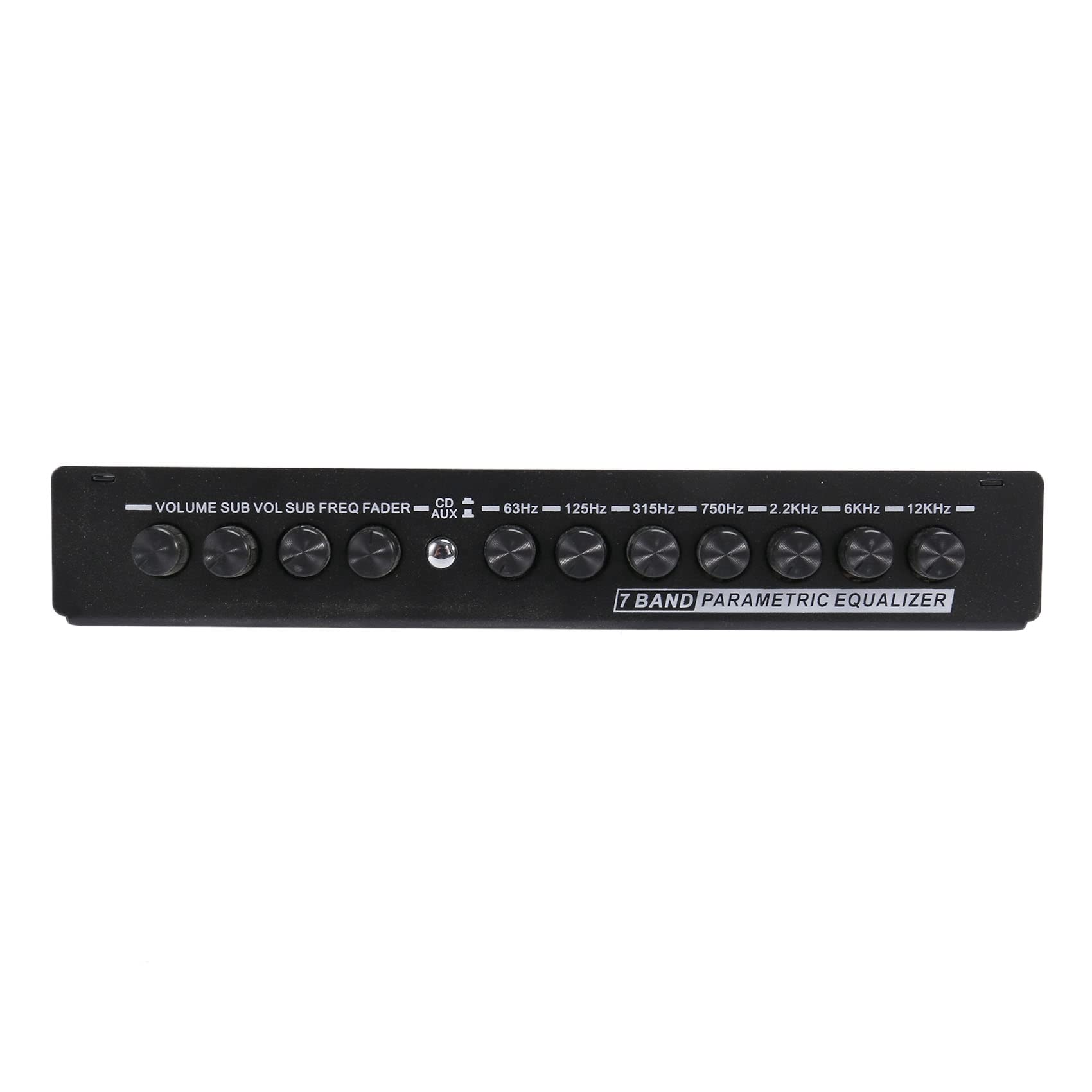 2X Ecualizador de Audio para Automóvil de 7 Bandas, Ecualizador Gráfico Ajustable para Amplificador de Automóvil EQ de 7 Bandas con Interruptor de Selección de Entrada CD/AUX,Negro