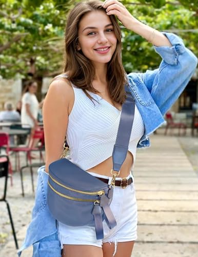 Image of FEIBOON Spacious Nylon Crossbody Bag Bum Bag Handbags Wallets Purses Trendy Shoulder Bag for Women