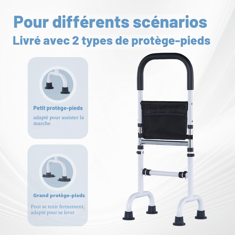 Aide pour se Lever du Lit, Sortir du Lit Supports et Appuis de Relevage, Barrière de Lit Adulte Isolateur de Sommier Arceau, Idéal pour Plus De Sécurité Et De Confort Lors du Levée Ergonomique