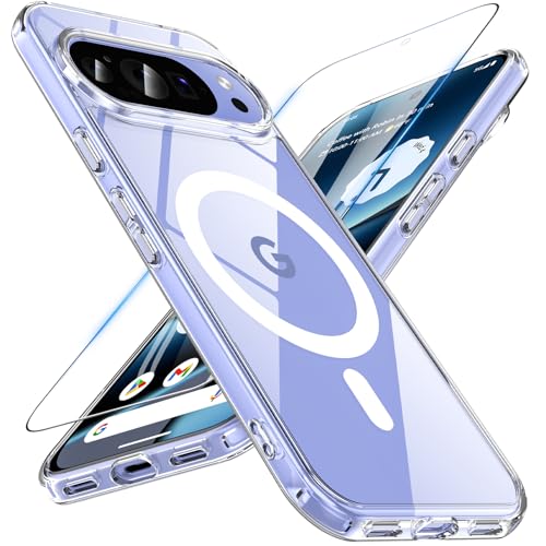 OWKEY Magnétique Coque pour Google Pixel 10/10 Pro avec Verre Tre...
