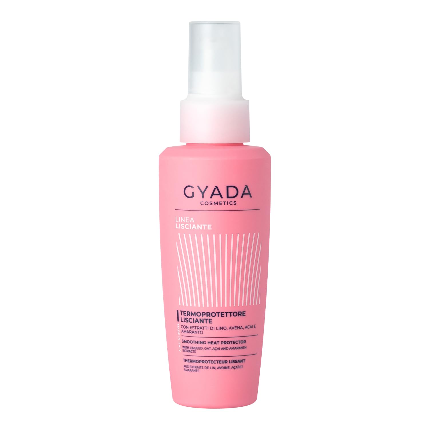 GYADA COSMETICS, Wygładzająca ochrona cieplna do 230° przed wysoką temperaturą, prostownicą i lokówką, z ekstraktem z lnu, owsa, acai i amarantu, 125 ml