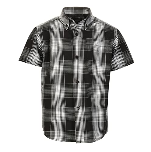 Image of Gioberti Boys Casual Plaid Checked Short Sleeve Button Down Shirt
