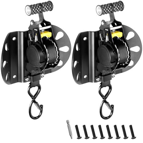 Retractable Ratchet Straps Compatible with 2015–2026 Ford F-150, Auto Retract Tie Down Straps for Truck Bed, Heavy-Duty Mount Brackets, 2PCS (Not for Vehicles Featuring Side Panels)